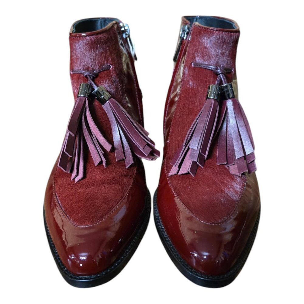 Ladies Laura Pettinari Leather and Calf Hair Ankle Booties